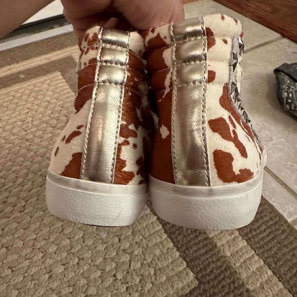 NWOT VINTAGE HAVANA COW PRINT CATHERINE MULTI MIX SNEAKERS 7.5 - Picture 4 of 9